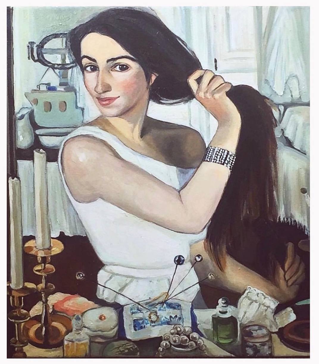 Копия картины Зинаиды Серебряковой «За туалетом. Автопортрет»